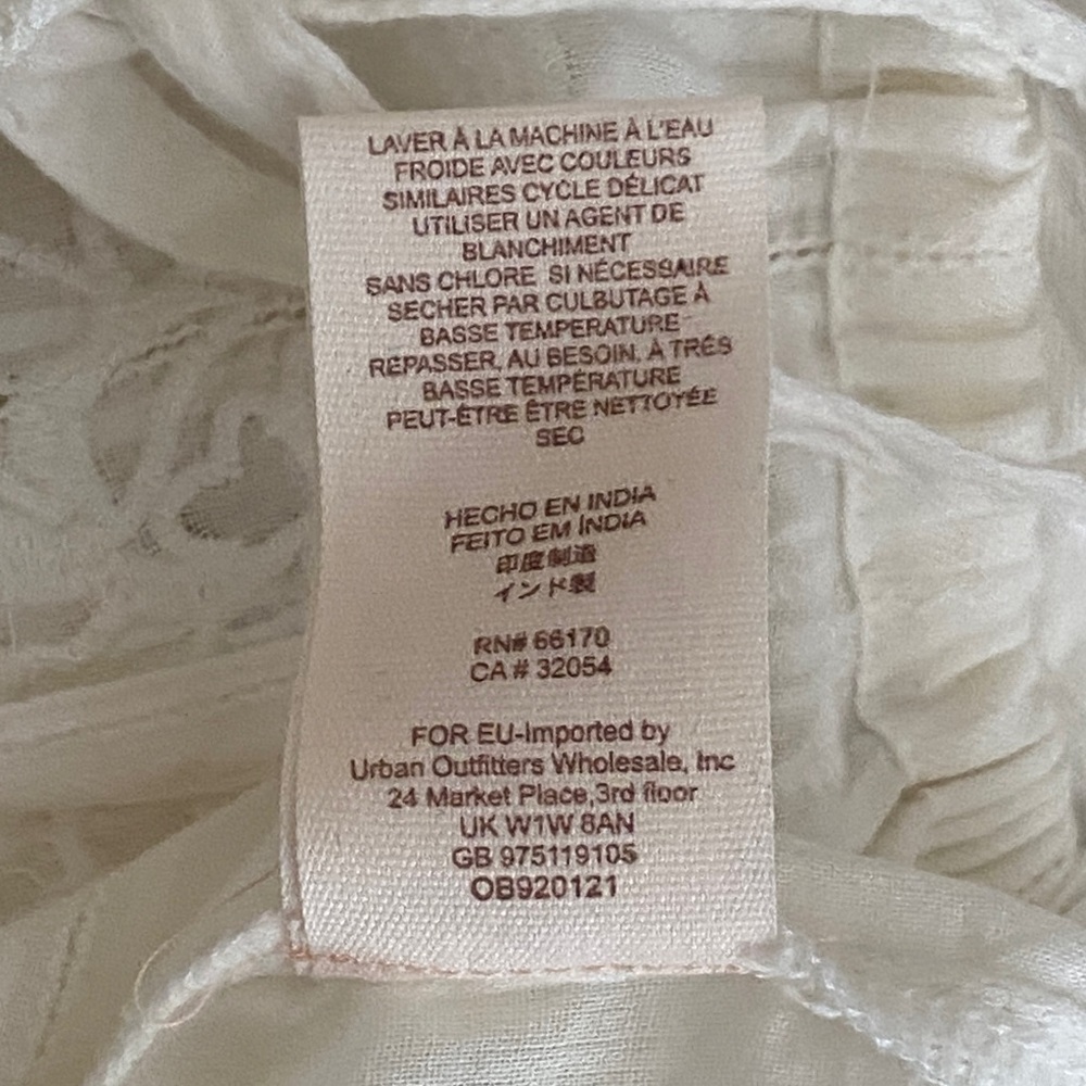 Free People Follow Your Heart Balloon Sleeve Tie Waist Top, Ivory, Small - Picture 7 of 8